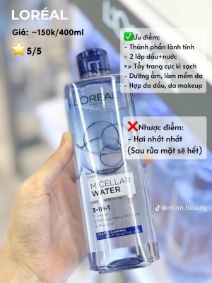 Trải nghiệm khách hàng khi dùng nước tẩy trang loreal 95ml