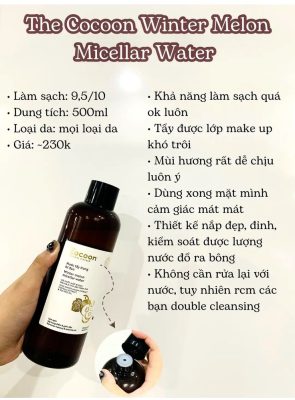 Tác dụng nước tẩy trang organic 